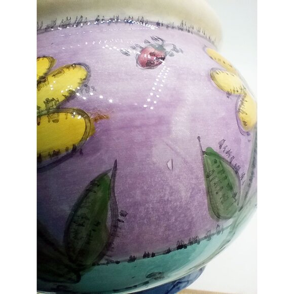 Ceramic Creamer w Lid Sue Zipkin Design Sango Birds & The Bees 3.5 Inch Vibrant - Picture 12 of 15
